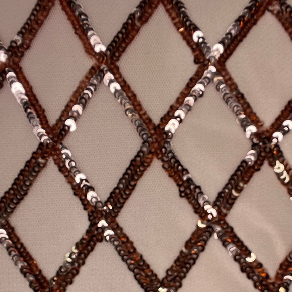 Fashion Nova Beige Diamond Patterned Sequin Bodycon Dress - Picture 10 of 11